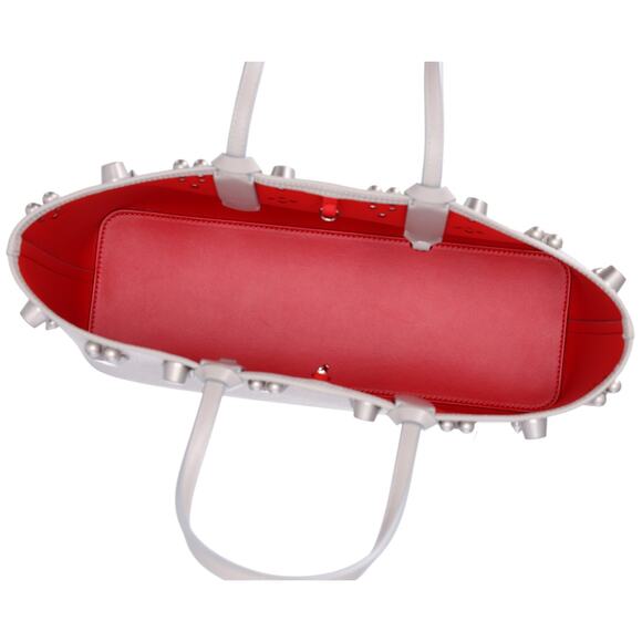 Christian Louboutin Cabata Small Tote Bag Light Gray Leather Rubber - Picture 6 of 8